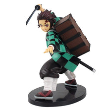 Load image into Gallery viewer, 18CM Anime Demon Slayer Kimetsu no Yaiba Kamado Tanjirou Toys Tanjirou Fighting with bag PVC Action Figures Collectible Mode Toy