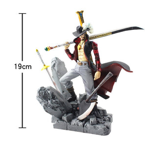 19cm Scultures Big One Piece Figure Toy Dracule Mihawk Model Doll With Sword Anime