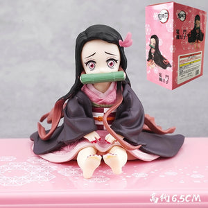 Anime figure Demon Slayer Kimetsu no Yaiba Kamado Nezuko Sitting position Action Figure PVC Collectible model toys gifts 6.5CM